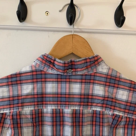 Men's Red and Blue Plaid Shirt - Picture 7 of 8